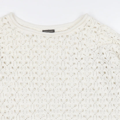 Womens UK Size 6 River Island White Pullover Jumper