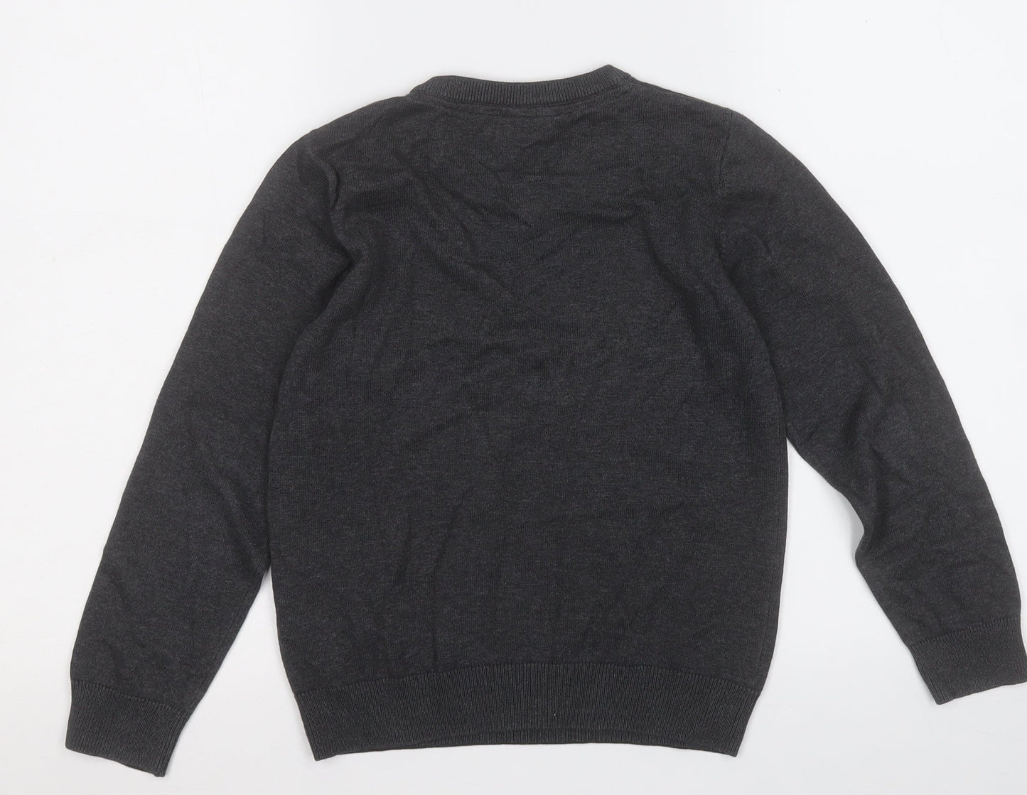 Marks and Spencer Boys Grey  Cotton Pullover Sweatshirt Size 8-9 Years