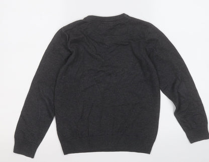 Marks and Spencer Boys Grey  Cotton Pullover Sweatshirt Size 8-9 Years