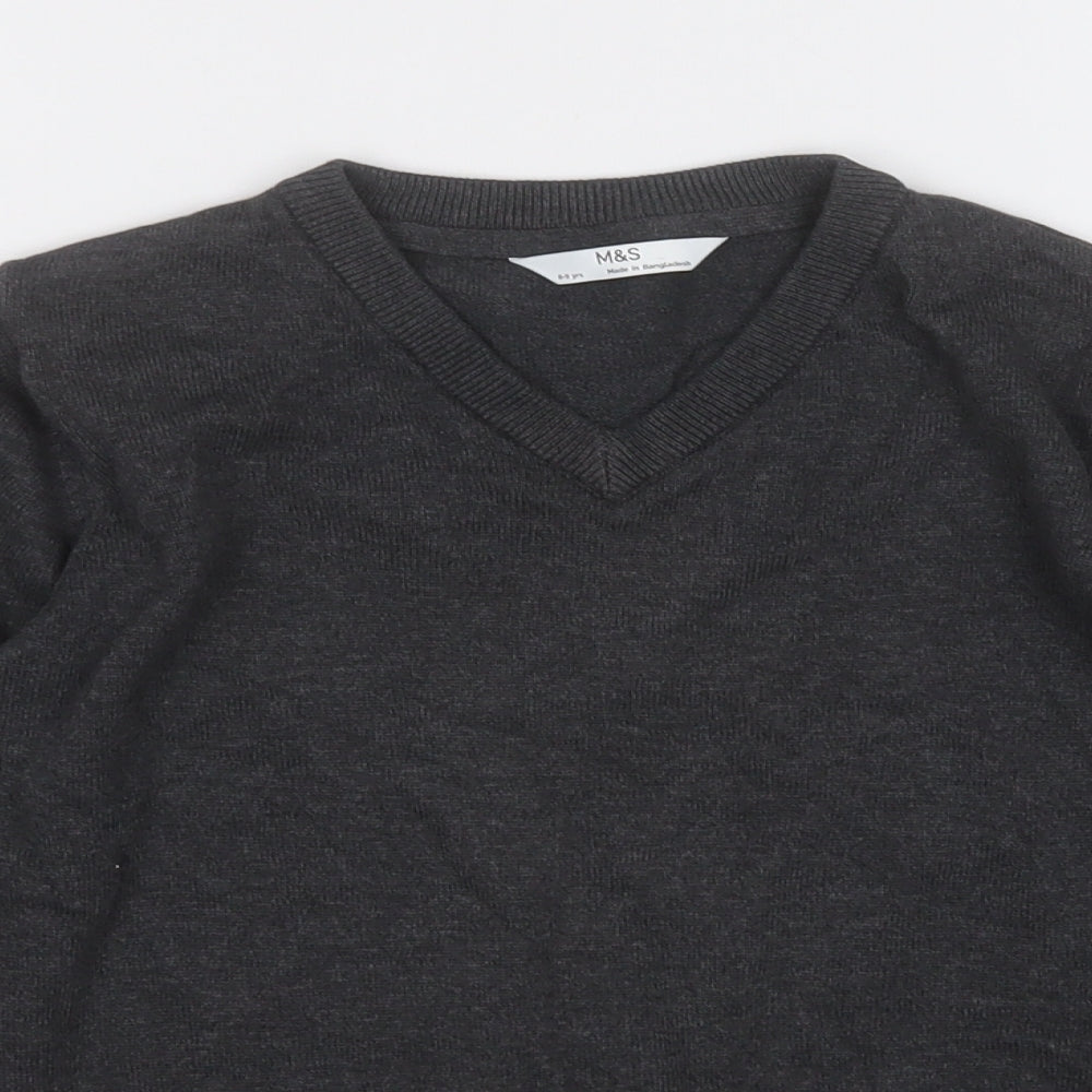 Marks and Spencer Boys Grey  Cotton Pullover Sweatshirt Size 8-9 Years