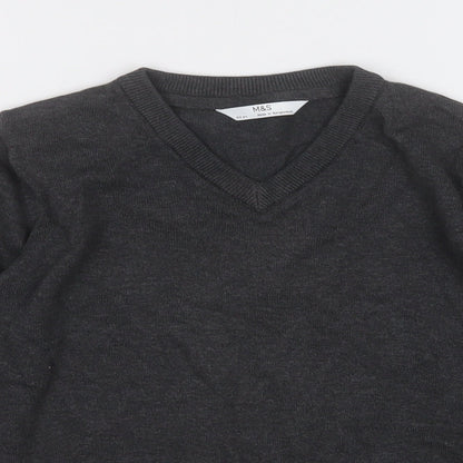 Marks and Spencer Boys Grey  Cotton Pullover Sweatshirt Size 8-9 Years