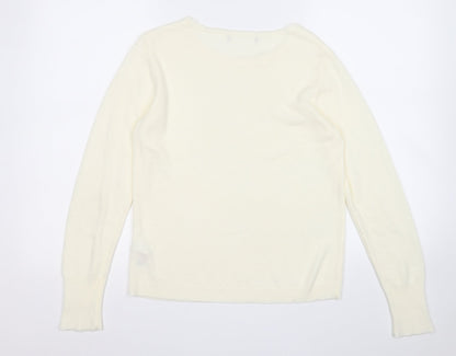 Primark Womens Yellow Round Neck  Acrylic Pullover Jumper Size S