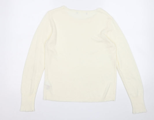 Primark Womens Yellow Round Neck  Acrylic Pullover Jumper Size S