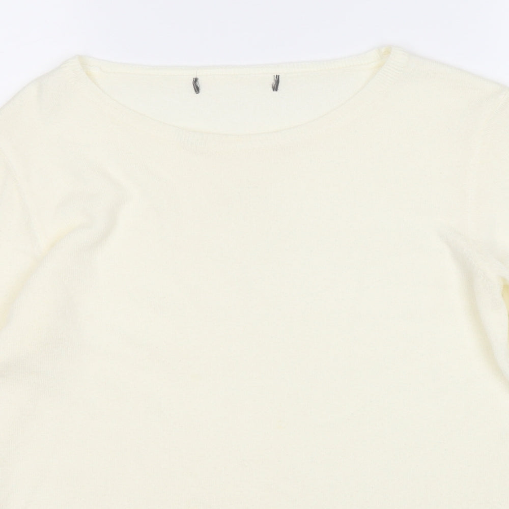 Primark Womens Yellow Round Neck  Acrylic Pullover Jumper Size S