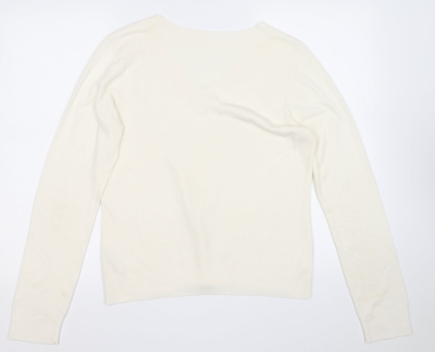 BHS Womens Yellow V-Neck  Acrylic Pullover Jumper Size 14