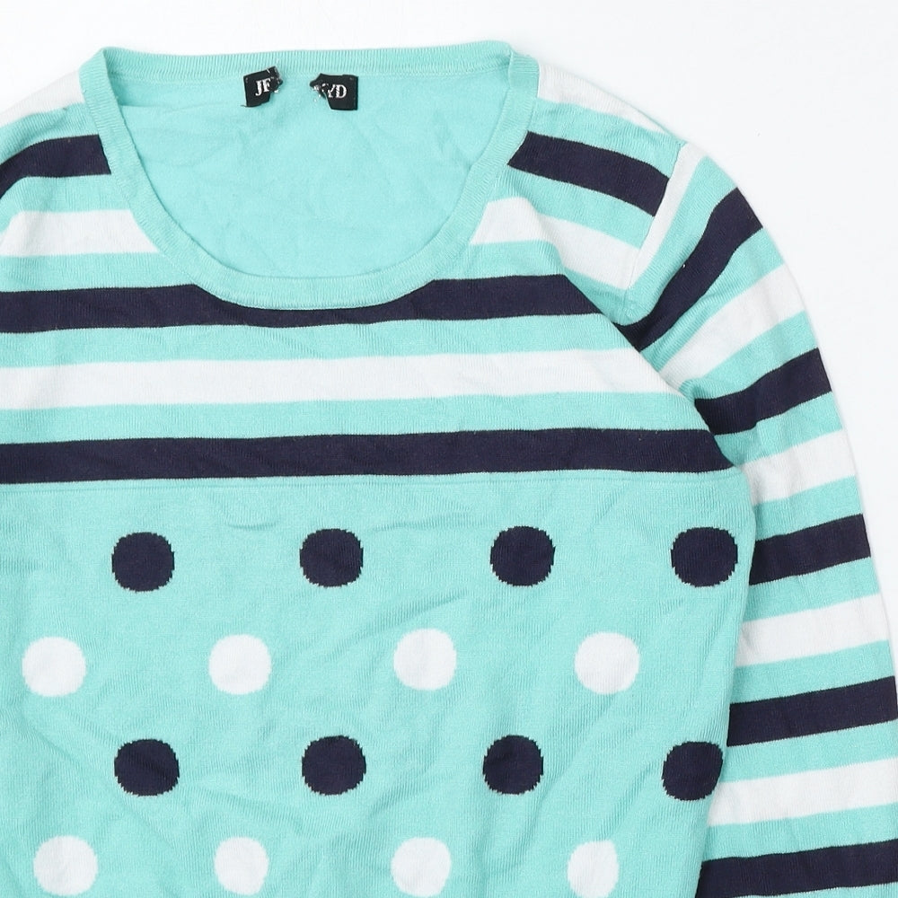 Womens UK Size L Preworn Green Pullover Jumper