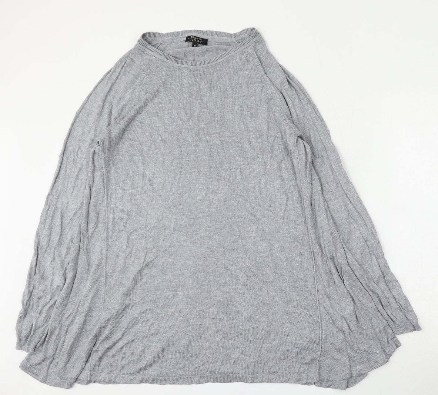 Womens UK Size 16 Papaya Grey Pullover Jumper