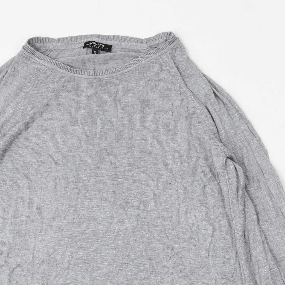 Womens UK Size 16 Papaya Grey Pullover Jumper