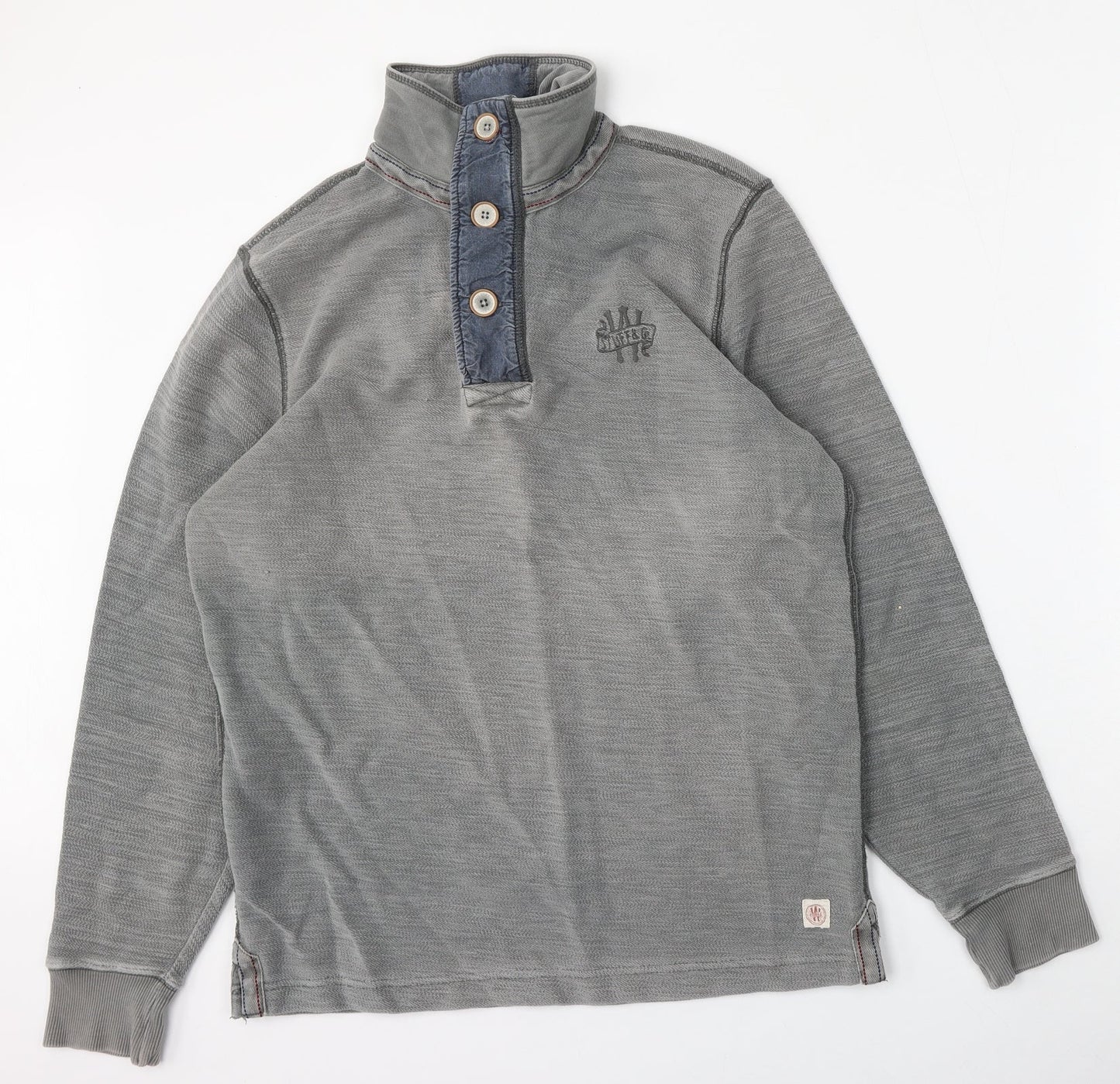 Stuff & Co Mens Grey  Cotton Pullover Sweatshirt Size M