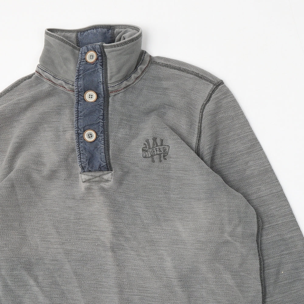 Stuff & Co Mens Grey  Cotton Pullover Sweatshirt Size M