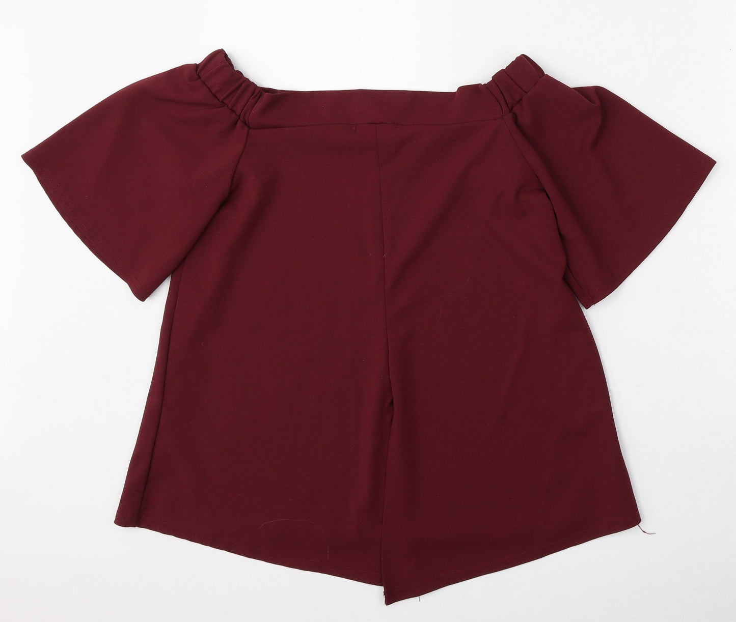 Womens UK Size M Silk Red Basic Blouse