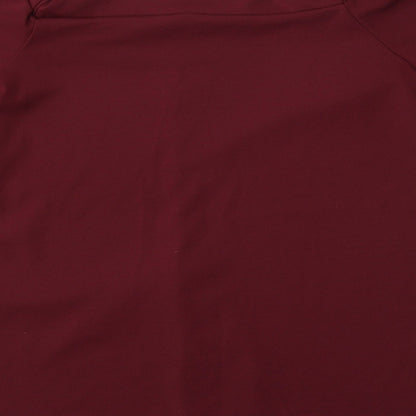 Womens UK Size M Silk Red Basic Blouse