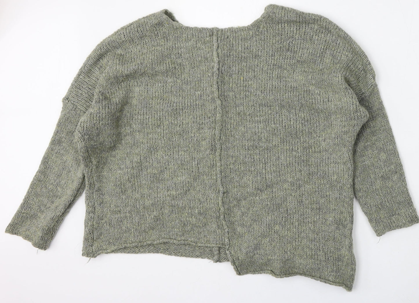 Miss Glossy Womens Green Round Neck  Polyester Pullover Jumper Size L