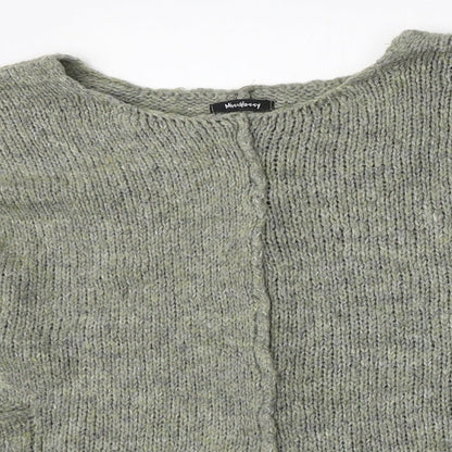 Miss Glossy Womens Green Round Neck  Polyester Pullover Jumper Size L
