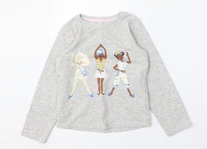Nutmeg Girls Grey  Cotton Pullover Sweatshirt Size 6-7 Years