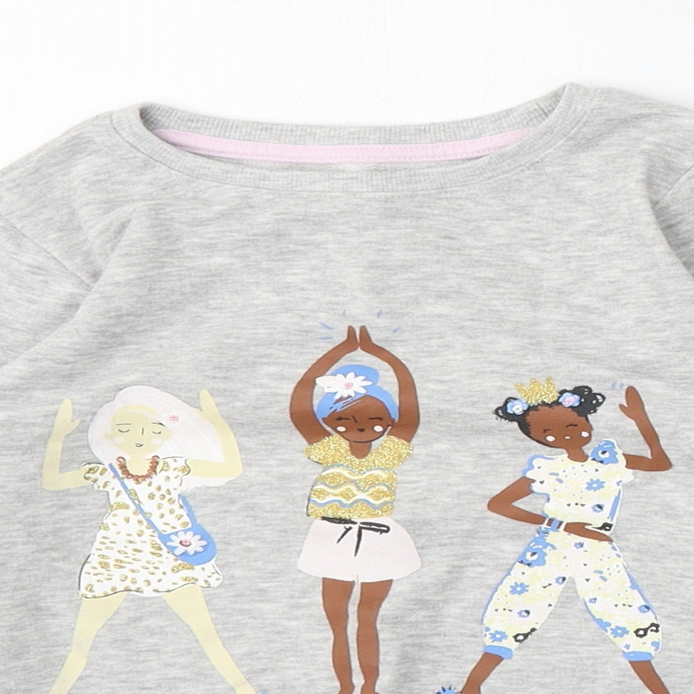 Nutmeg Girls Grey  Cotton Pullover Sweatshirt Size 6-7 Years