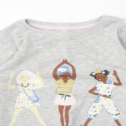 Nutmeg Girls Grey  Cotton Pullover Sweatshirt Size 6-7 Years