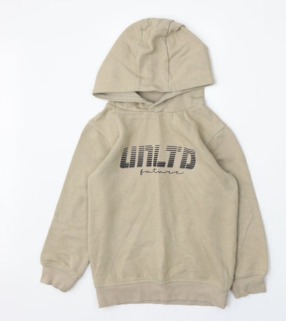 Matalan Boys Beige  Cotton Pullover Hoodie Size 7 Years