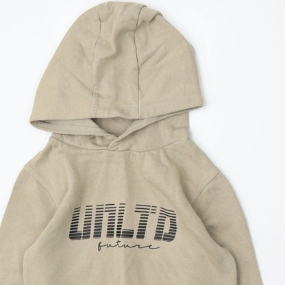 Matalan Boys Beige  Cotton Pullover Hoodie Size 7 Years