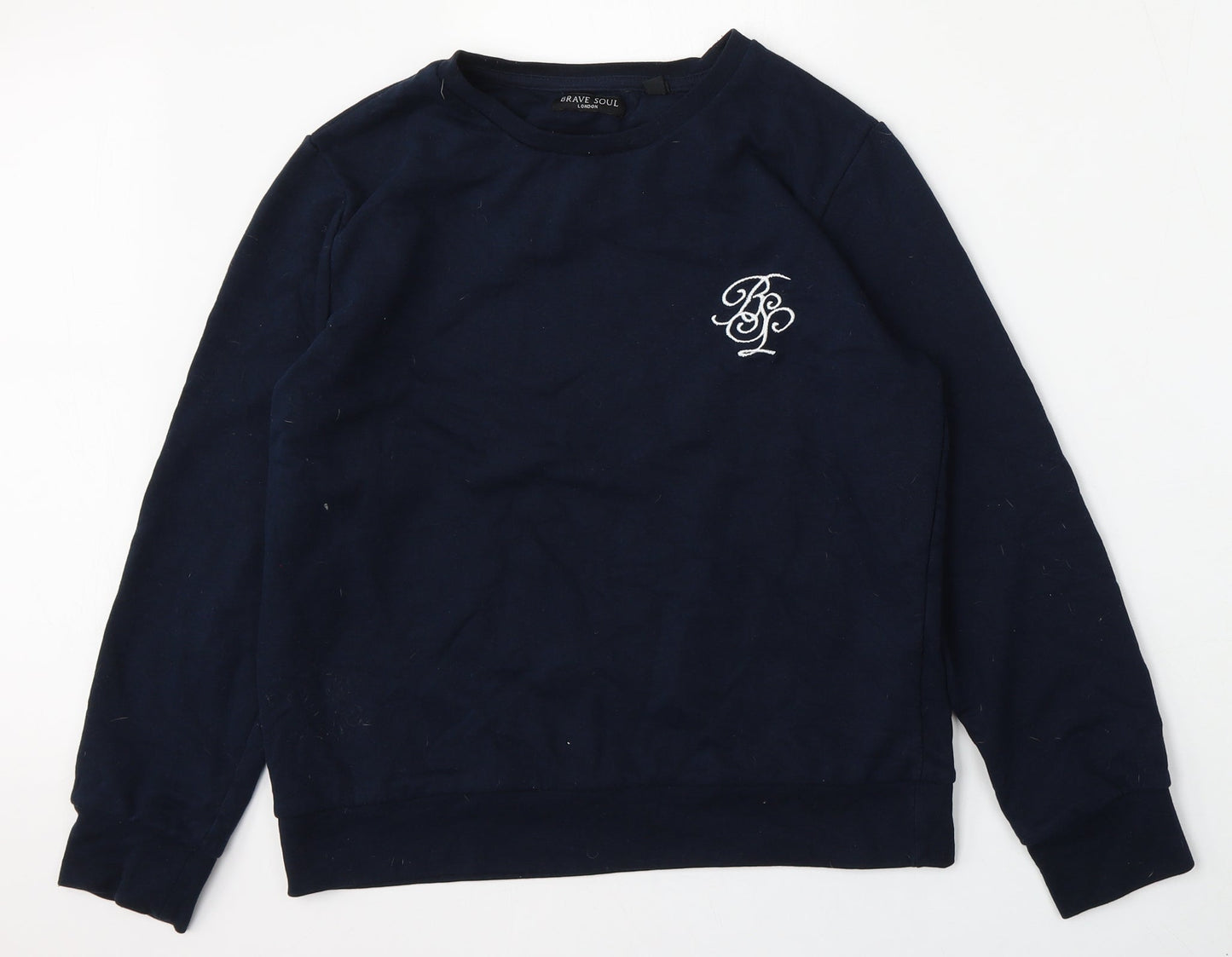 Mens UK Size M Brave Soul Blue Pullover Sweatshirt
