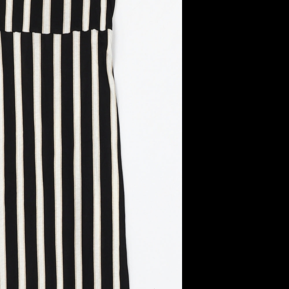 H&M Womens Multicoloured Striped Viscose Shift  Size 6  Round Neck