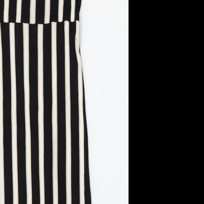 H&M Womens Multicoloured Striped Viscose Shift  Size 6  Round Neck