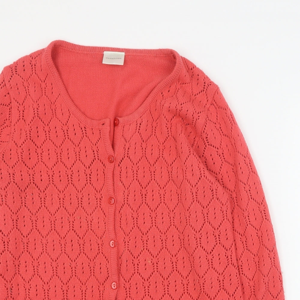 Womens UK Size 12 Wardrobe Pink Cardigan Jumper