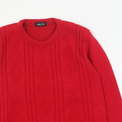 Womens UK Size S Lady Ice Red Pullover Jumper