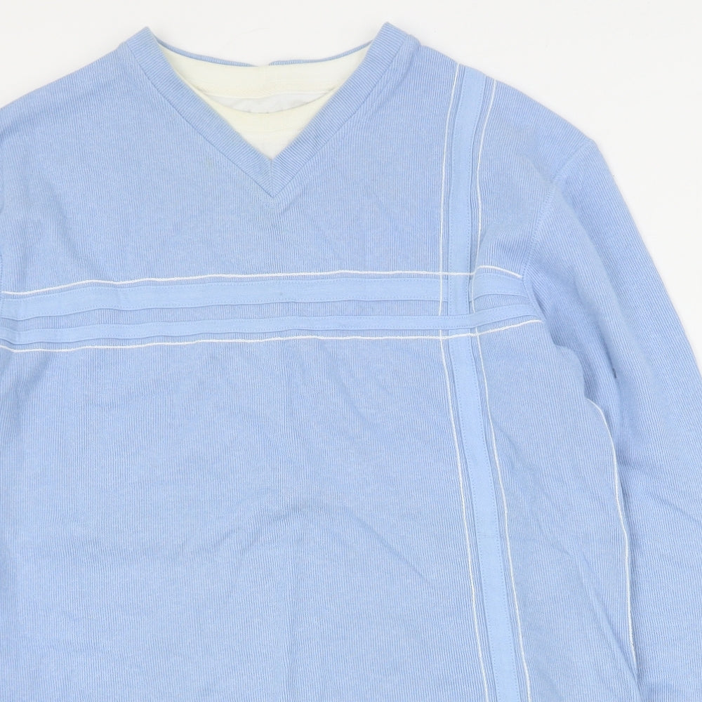 Matalan Mens Blue Round Neck  Cotton Pullover Jumper Size L