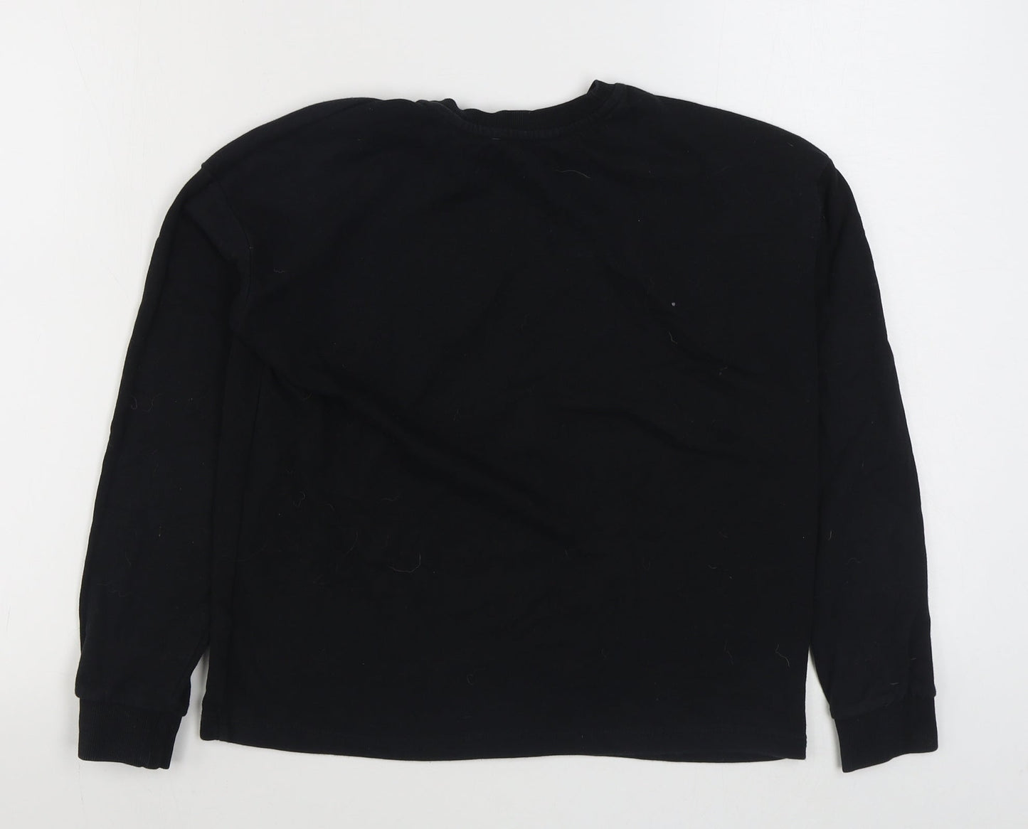 H&M Girls Black  Cotton Pullover Sweatshirt Size 11-12 Years  Pullover
