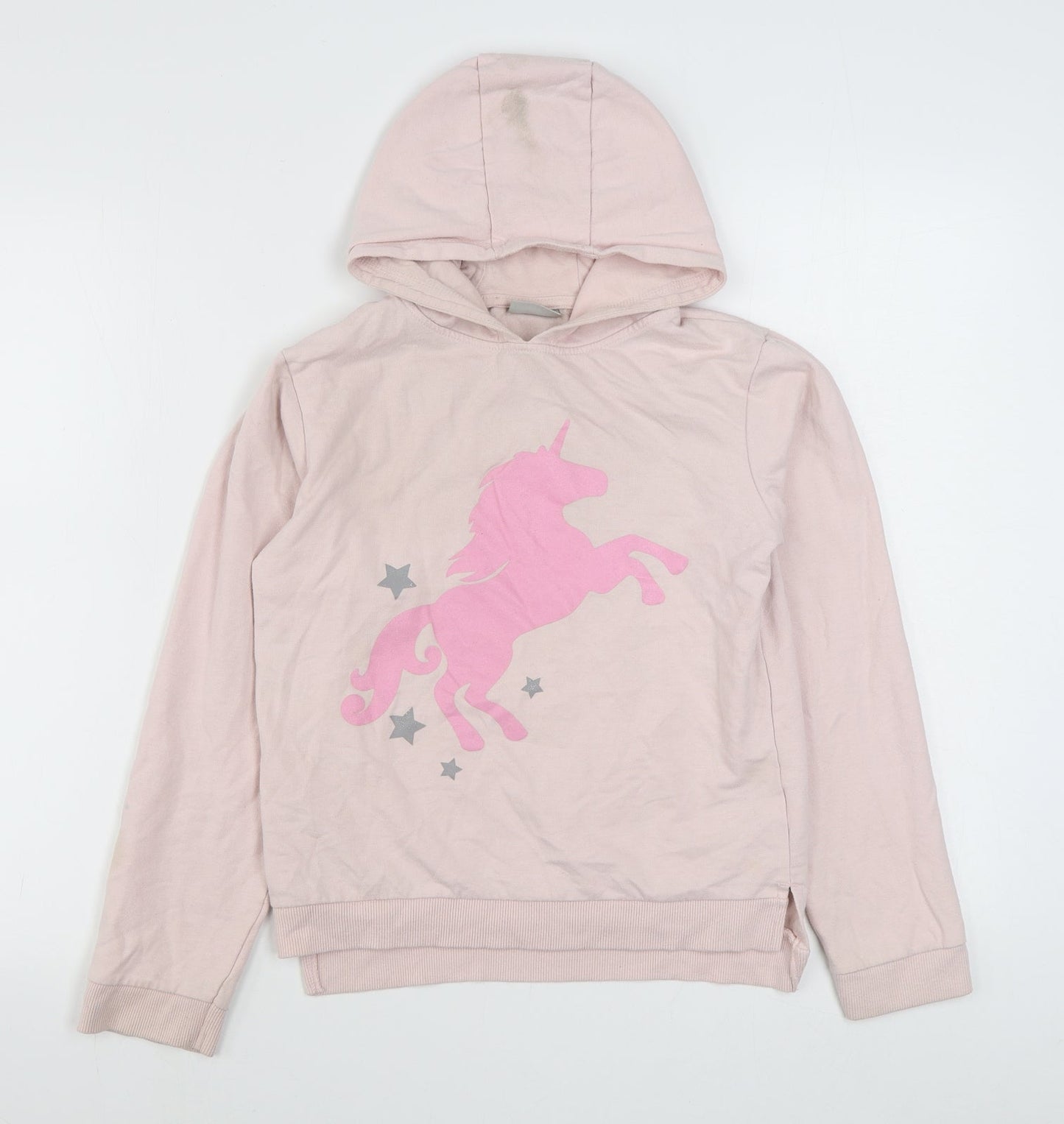 Matalan Girls Pink  Cotton Pullover Hoodie Size 13 Years  Pullover