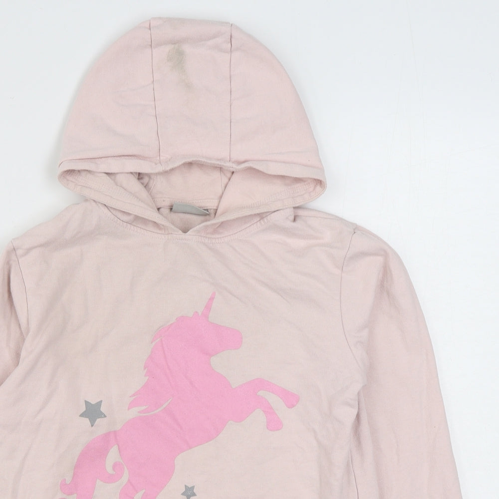 Matalan Girls Pink  Cotton Pullover Hoodie Size 13 Years  Pullover