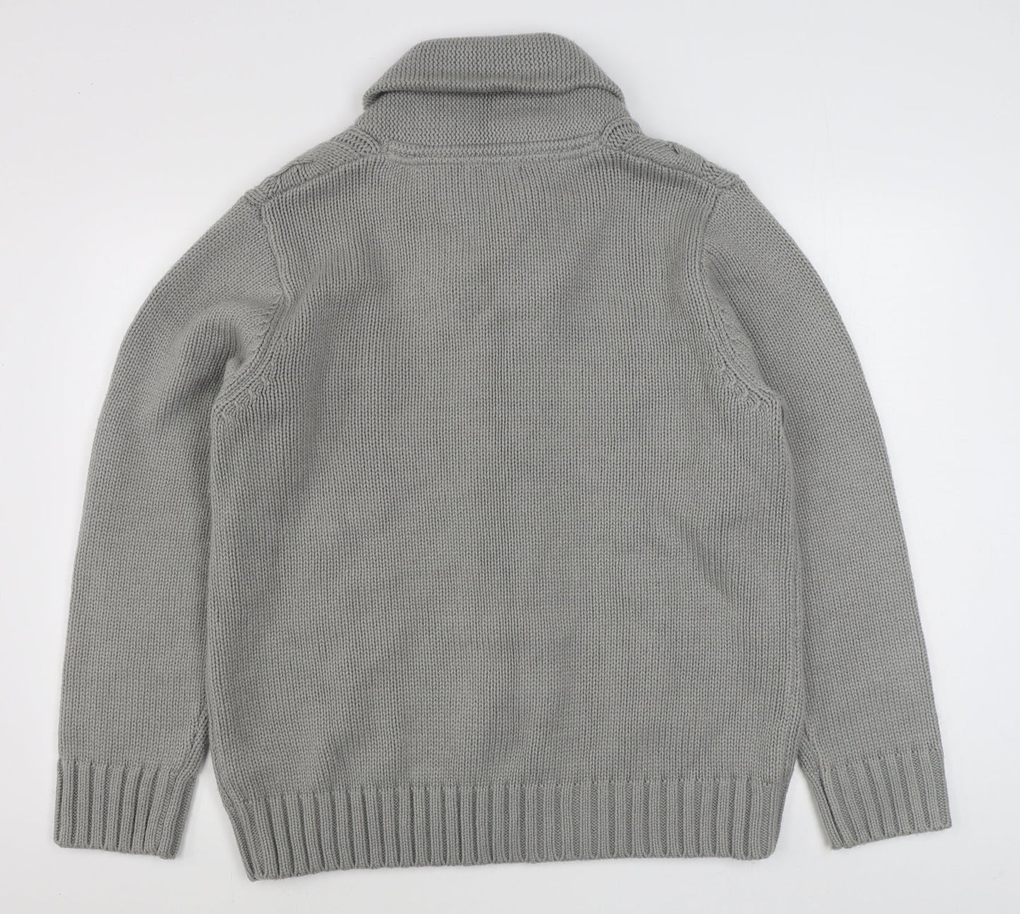 Marks and Spencer Mens Grey V-Neck  Acrylic Pullover Jumper Size L