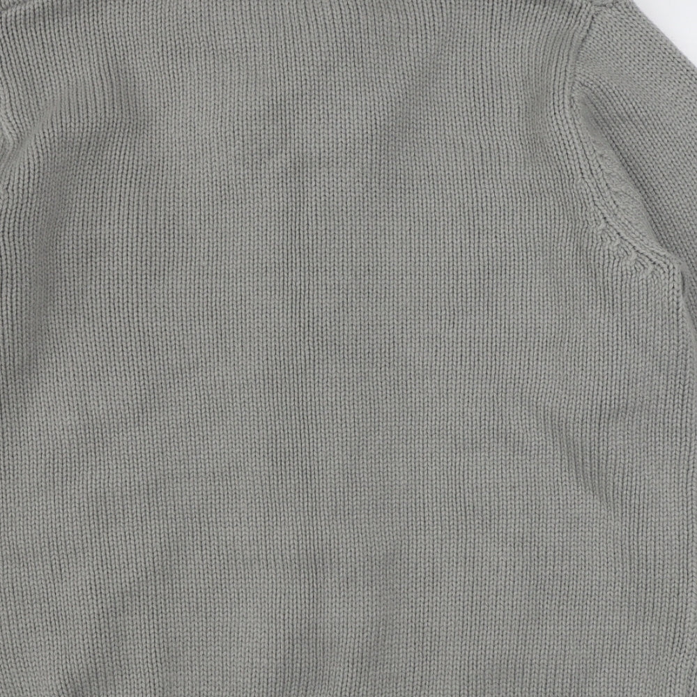 Marks and Spencer Mens Grey V-Neck  Acrylic Pullover Jumper Size L