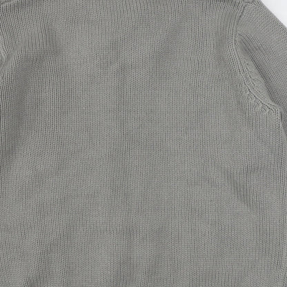 Marks and Spencer Mens Grey V-Neck  Acrylic Pullover Jumper Size L