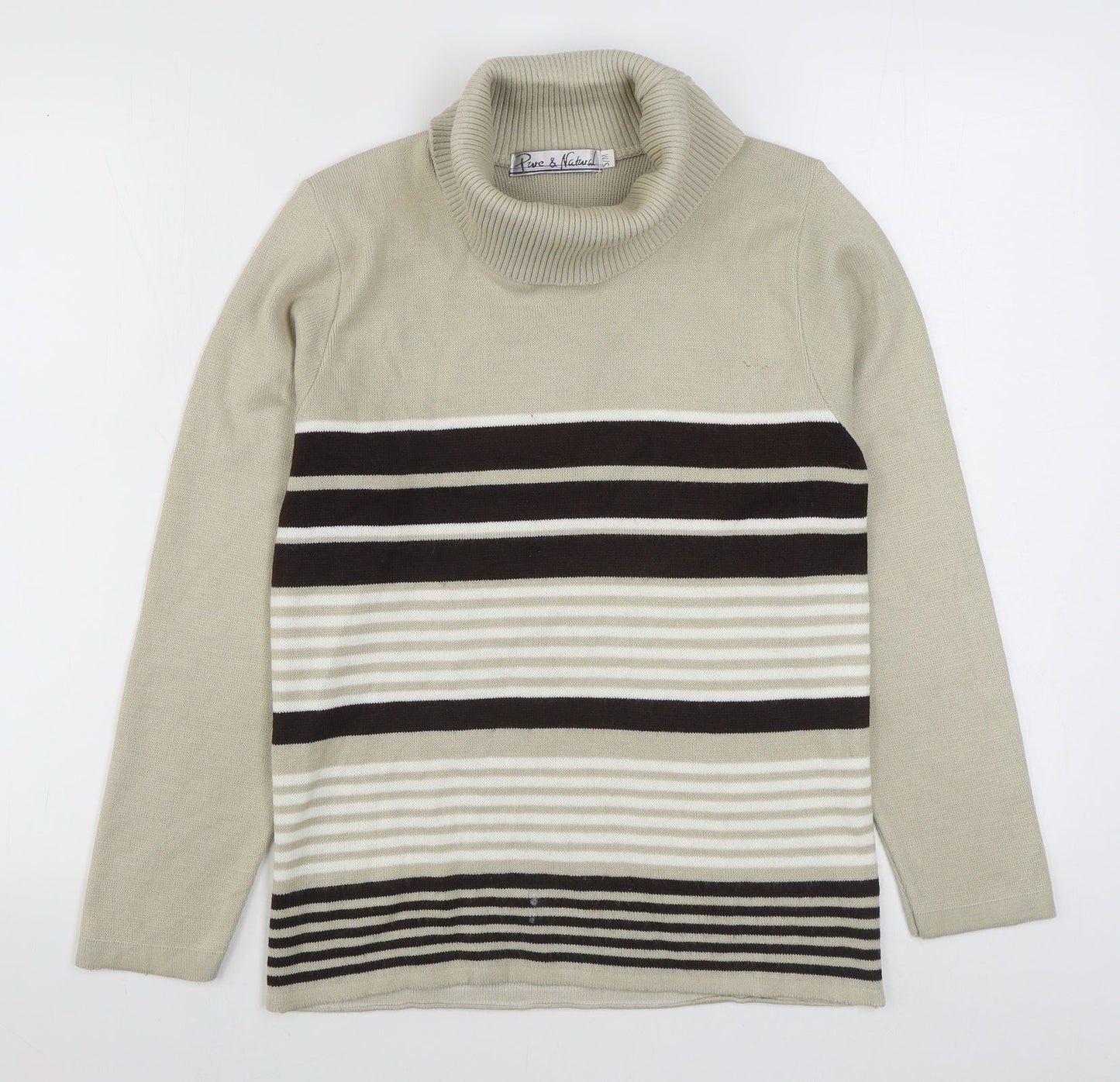 Womens UK Size S Pure & Natural Beige Pullover Jumper