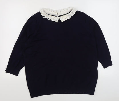 Womens UK Size L Bonmarché Blue Pullover Jumper