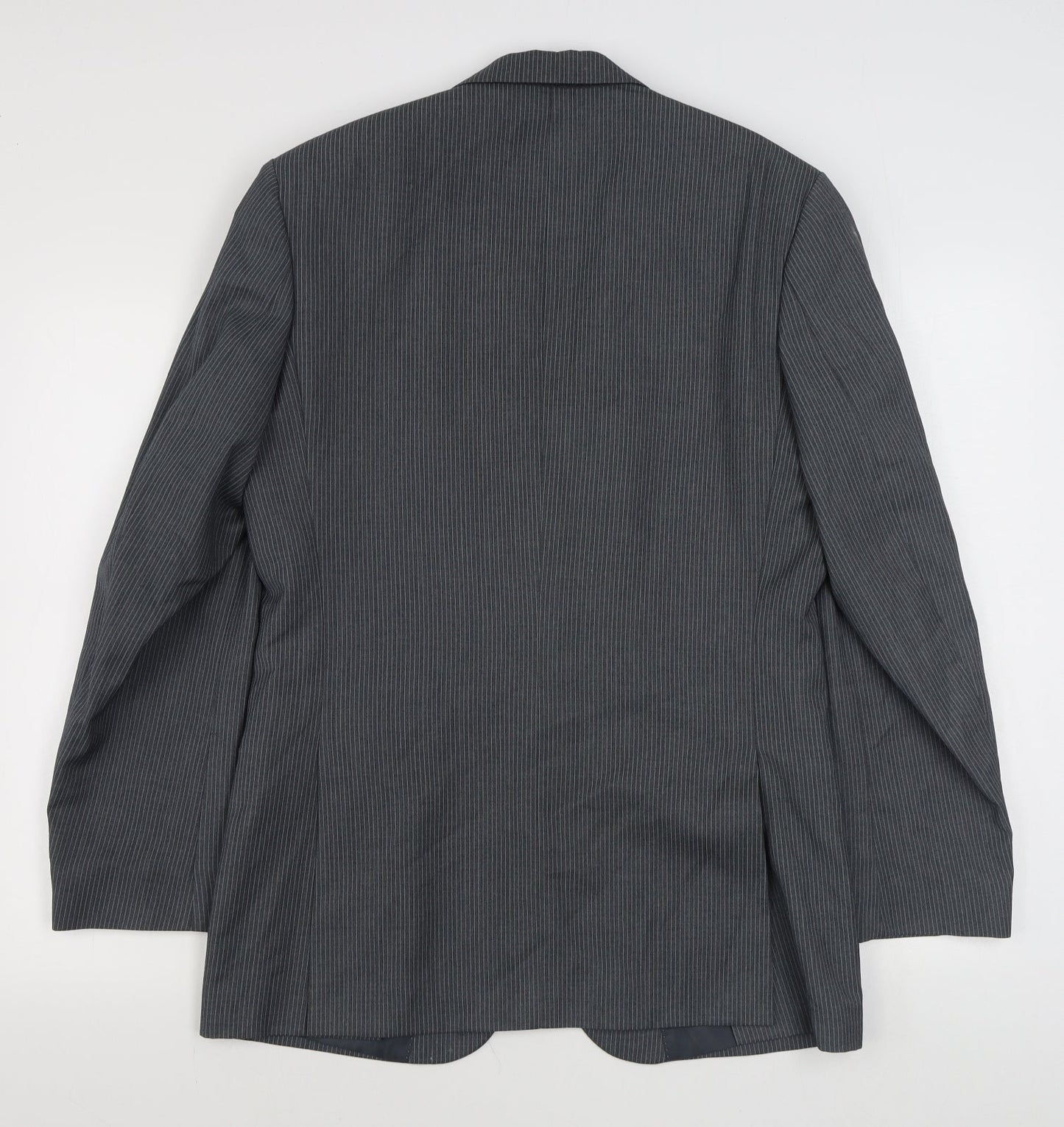 St Vdio Mens Grey Striped Polyester Jacket Suit Jacket Size M