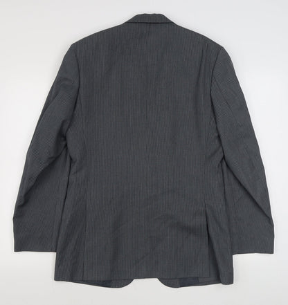 St Vdio Mens Grey Striped Polyester Jacket Suit Jacket Size M