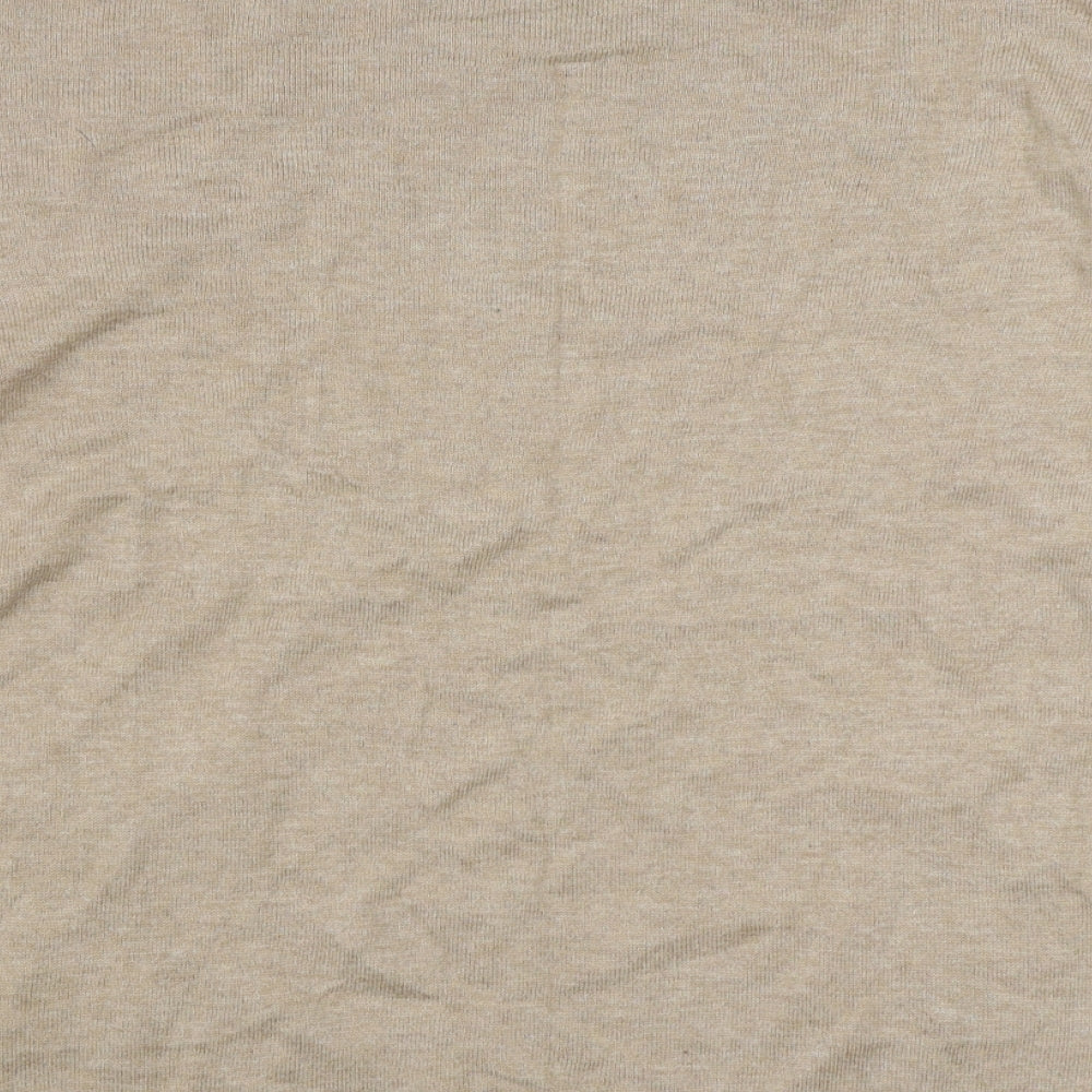 Gallery Womens Beige Round Neck  Viscose Pullover Jumper Size M