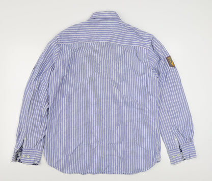 Mens UK Size 2XL Pepe Jeans Blue  Button-Up Long Sleeve Casual Shirt