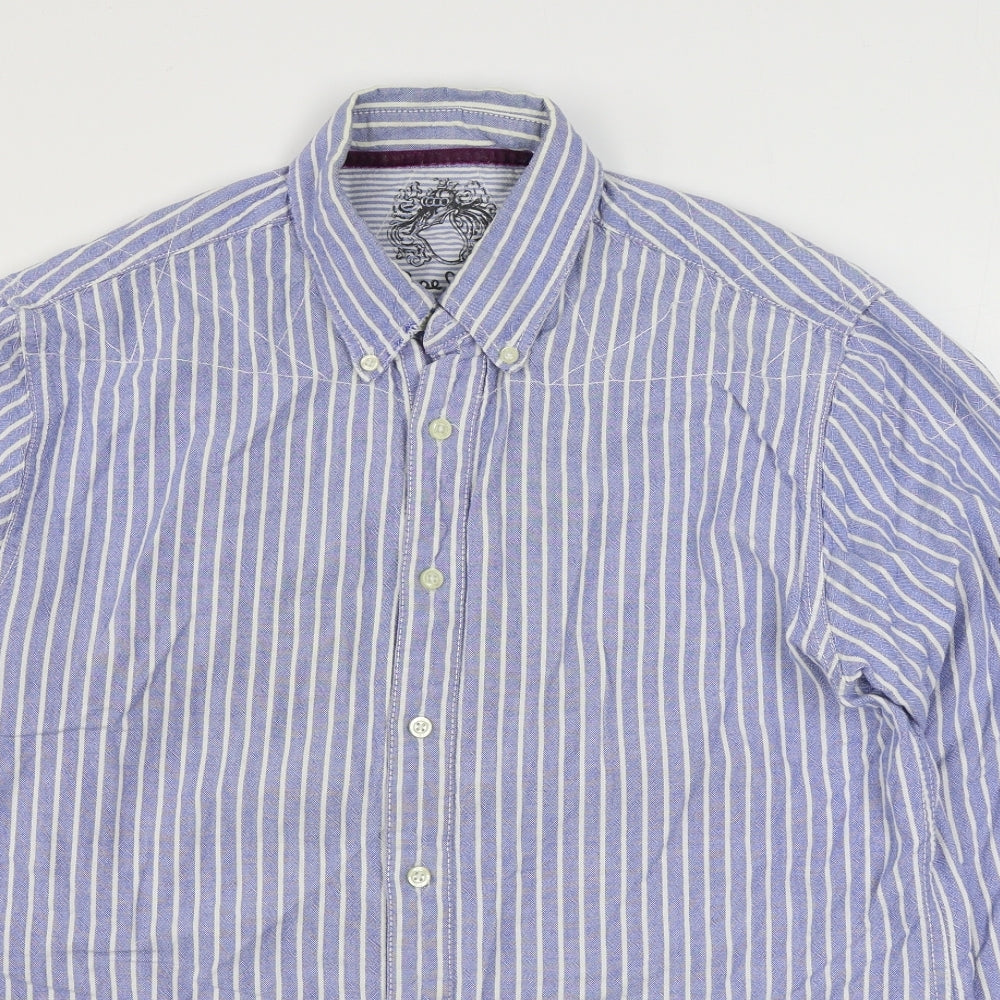 Mens UK Size 2XL Pepe Jeans Blue  Button-Up Long Sleeve Casual Shirt