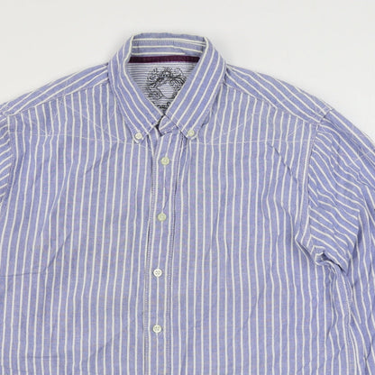 Mens UK Size 2XL Pepe Jeans Blue  Button-Up Long Sleeve Casual Shirt