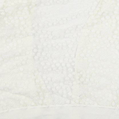 Autonomy Womens White V-Neck  Viscose Cardigan Jumper Size M