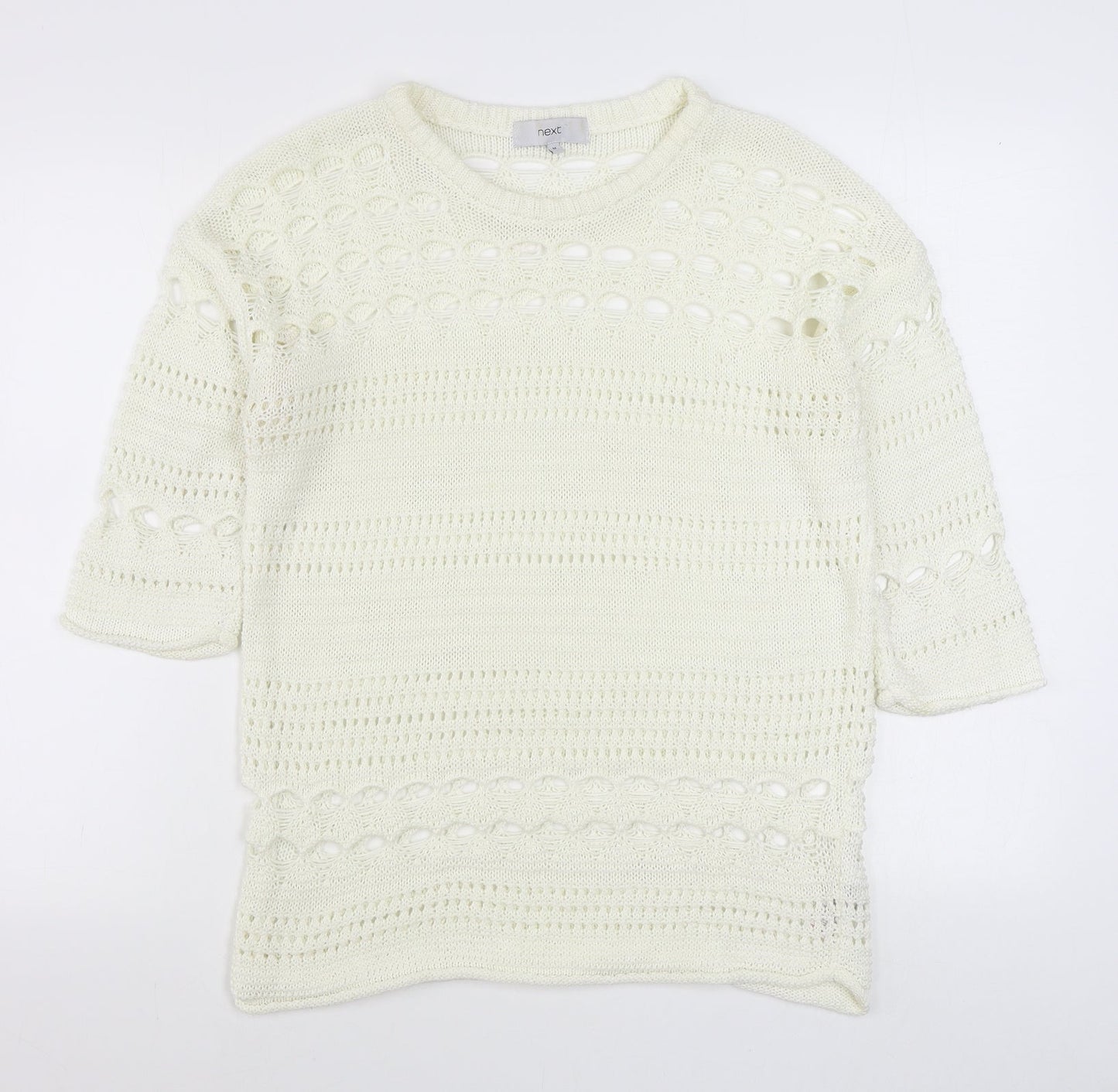Womens UK Size M NEXT White Pullover Jumper
