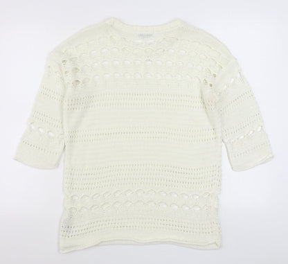 Womens UK Size M NEXT White Pullover Jumper