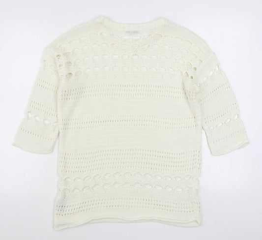 Womens UK Size M NEXT White Pullover Jumper