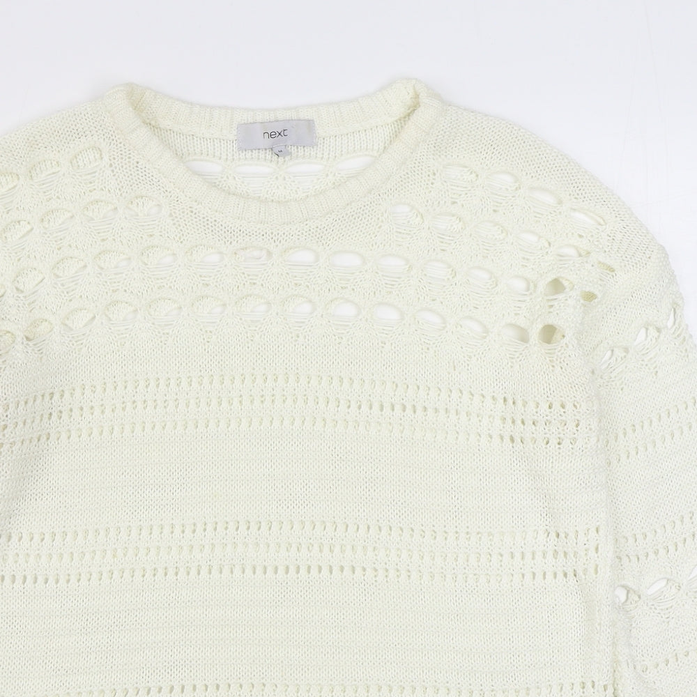 Womens UK Size M NEXT White Pullover Jumper