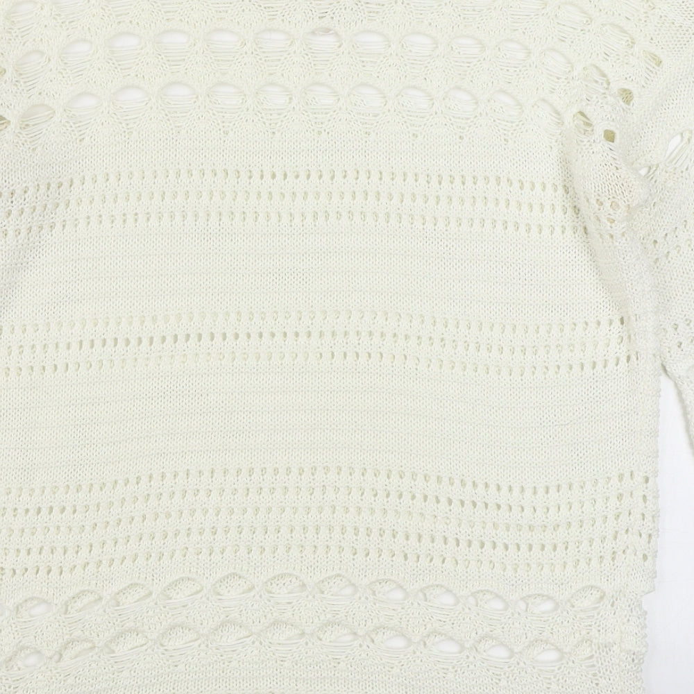 Womens UK Size M NEXT White Pullover Jumper