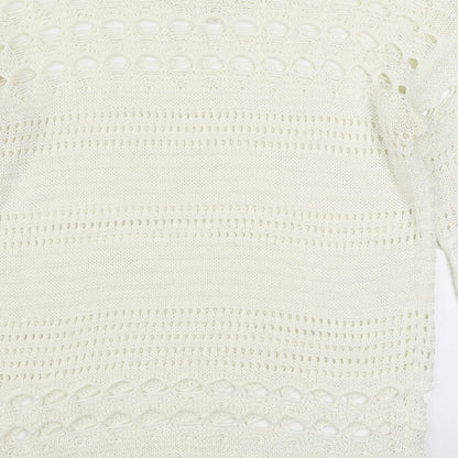Womens UK Size M NEXT White Pullover Jumper